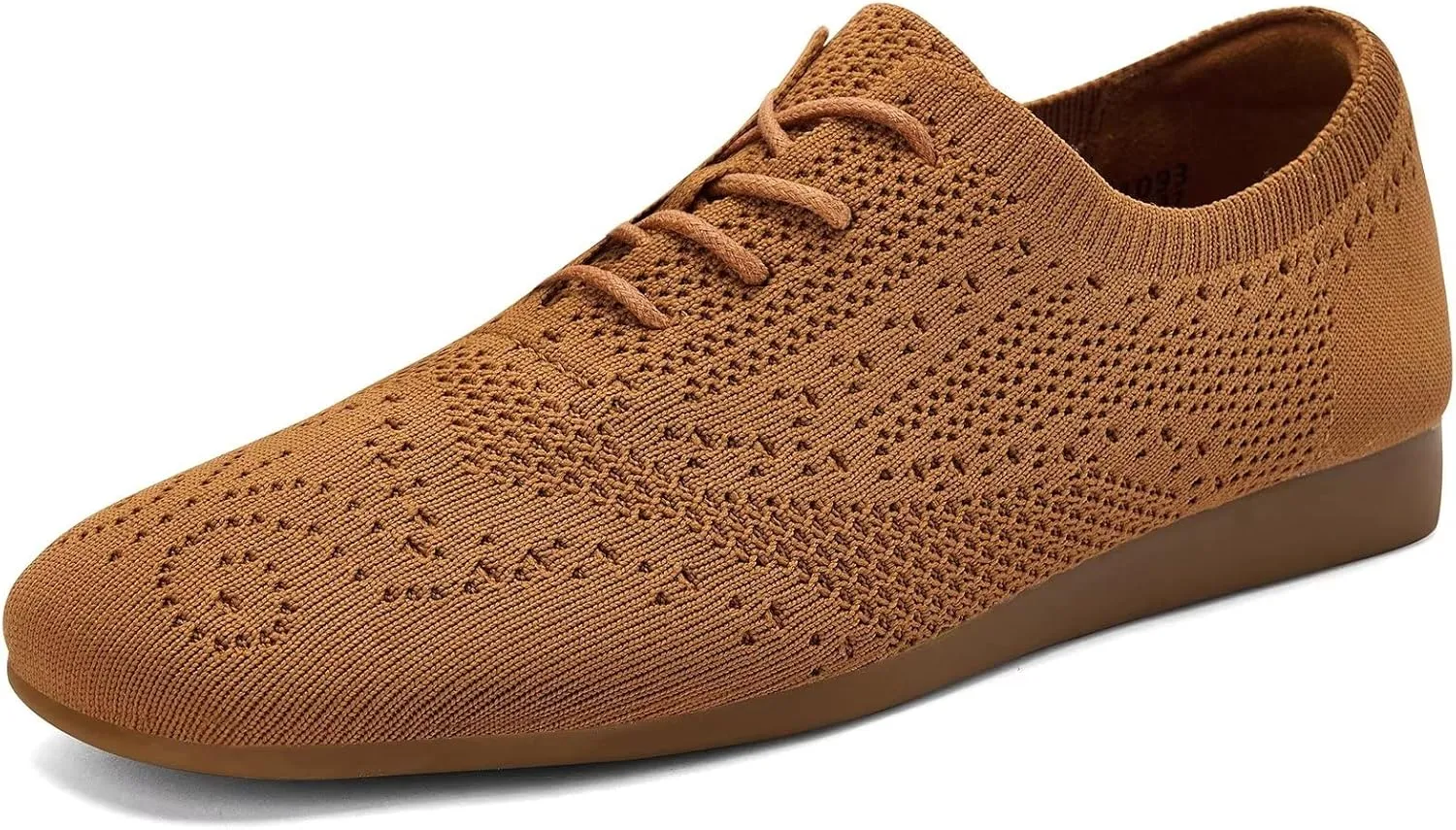 konhill Women's Lace-up Oxfords Flats Classic Knit Brogue Dress Walking Shoes Casual Sneakers