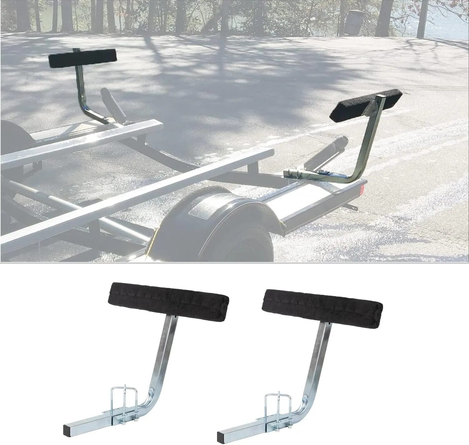 KUAFU Carpeted Boat Trailer Guide 2' Bunk Board Guide On Board Solid & Easy Operation