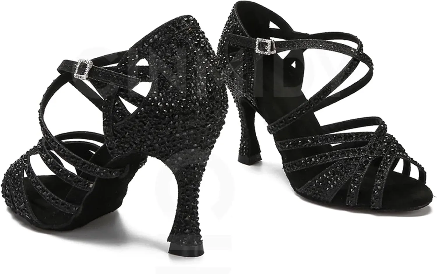 Ladies Crystal-Embellished Wedding Sandals - Soft Sole Heels with Rhinestone Accents for Bridal Receptions (6CM/2.36")