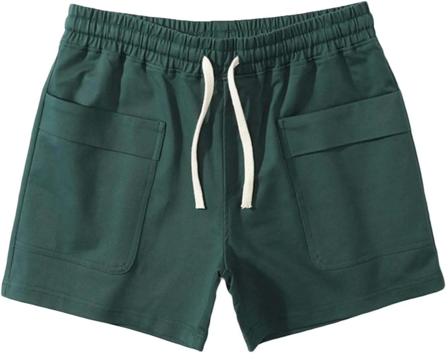 Lastesso Running Shorts Men Casual Flat Front Shorts Cotton Lightweight Running Shorts with Pockets Athletic Shorts Summer