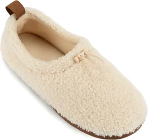 LazyStep Women's Curly Teddy Fleece Loafer Slippers Memory Foam House Shoes Indoor Outdoor