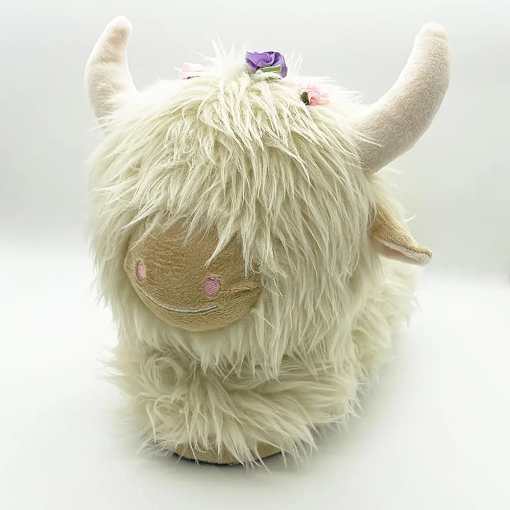 LELEBEAR Highland Cow Plush Scottish Cow Slippers, Soft Warm Animal Home Indoor Slippers