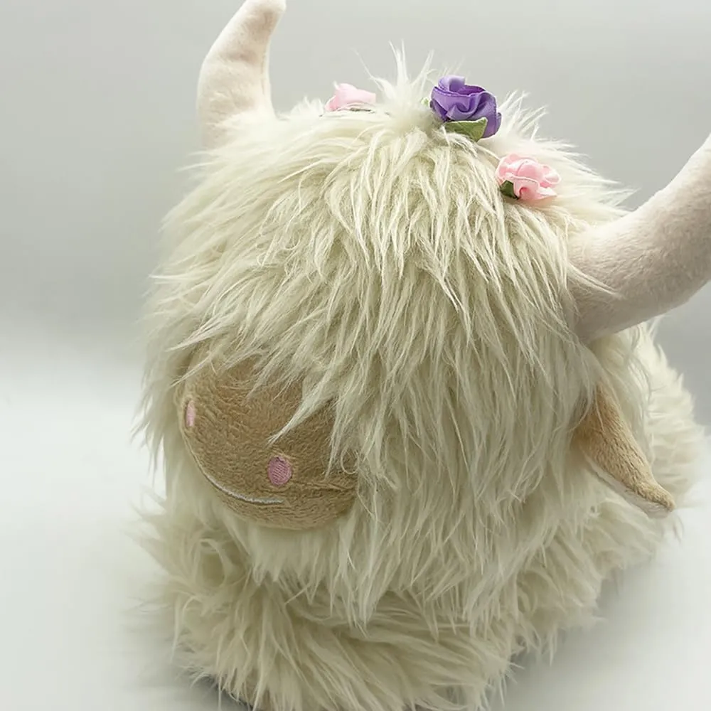 LELEBEAR Highland Cow Plush Scottish Cow Slippers, Soft Warm Animal Home Indoor Slippers