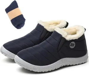 LELEBEAR Vyral Waterproof Winter Boots,Womens Winter Snow Boots Fur Lined Warm Shoes Ankle Boots Slip on