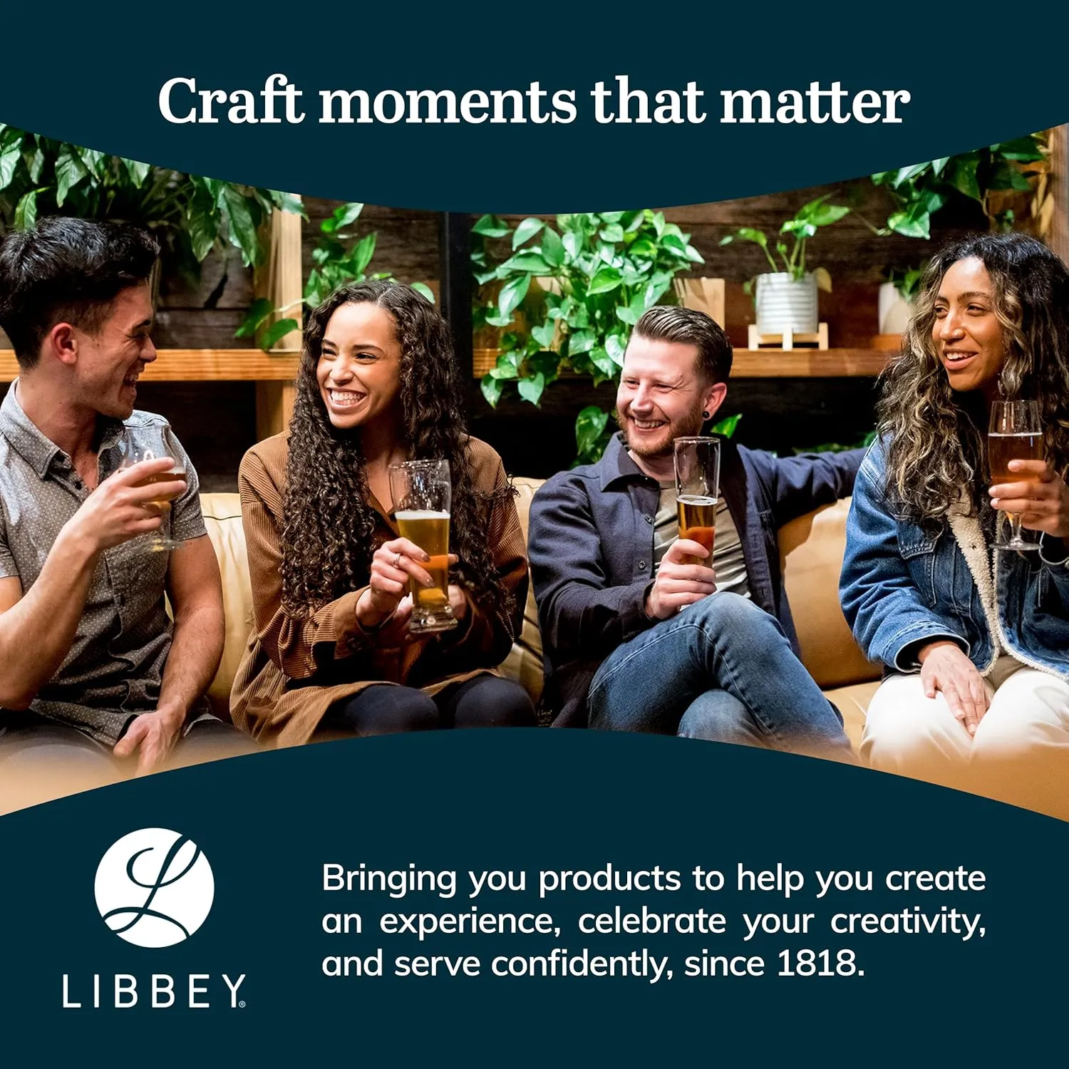 Libbey Stockholm Pilsner Beer Glasses Set of 4, 14.5oz, Tall Pint Glasses for Pilsner, Kolsch, Lager, and More, Unique Beer Gift Set