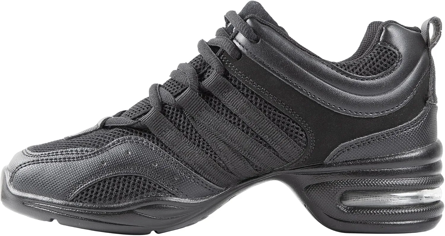 Linodes Women's Jazz Dance Sneaker with Breathable Upper, Split Sole and Air Cushion Dance Multifunctional Walking Shoes Anti-Slip