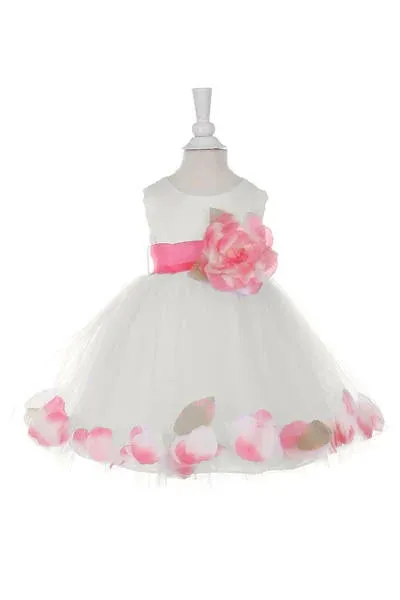 Little baby girl floral skirt with flouncy sash and soft lining