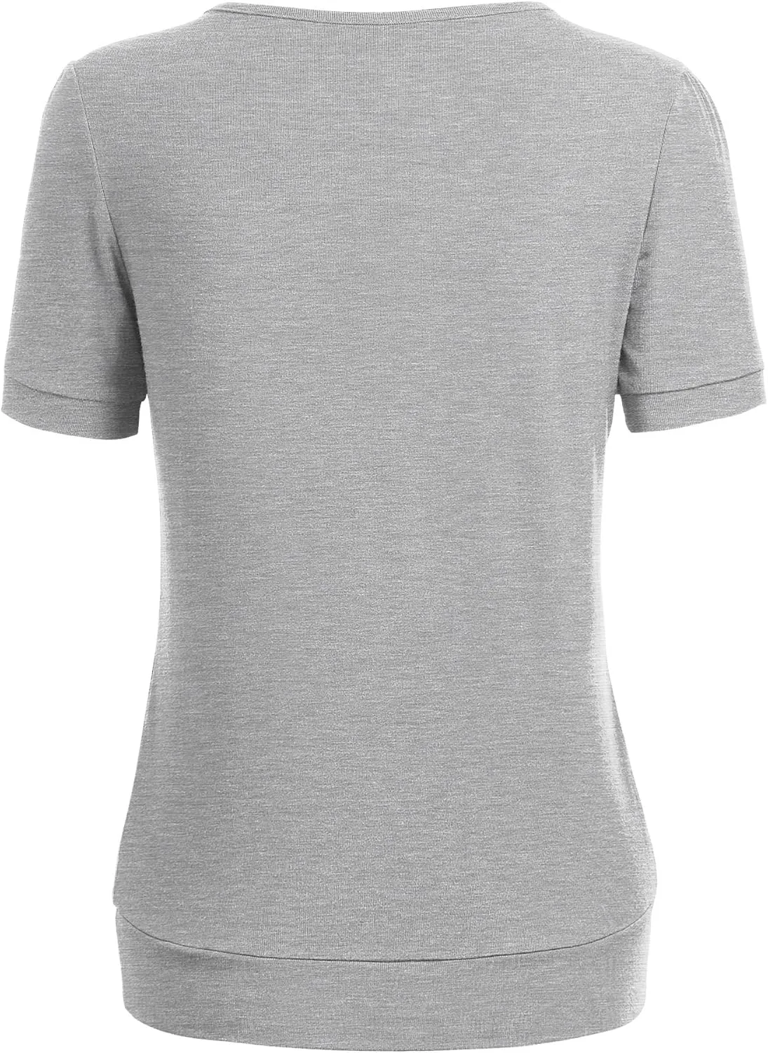 LL Womens Scoop Neck Short Sleeve Front Pleated Tunic - Made in USA