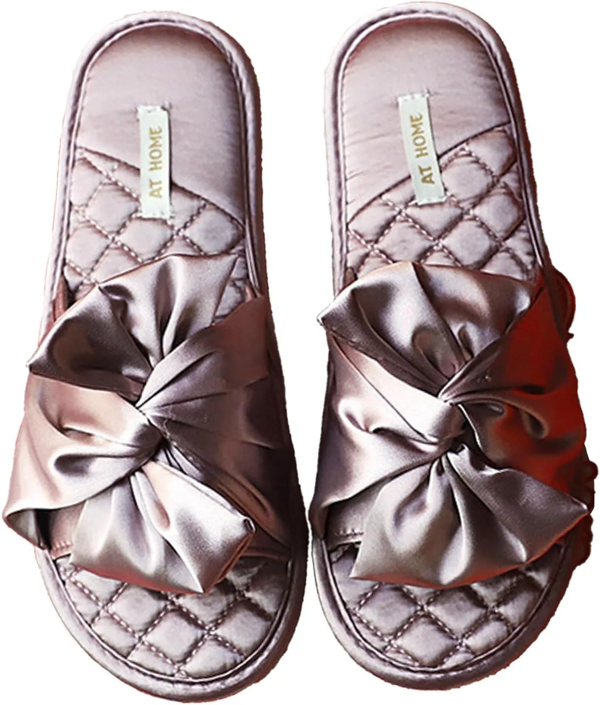 Loizziuy Bow Knot Slippers for Women: New Summer Stylish Red Silk Design for Weddings Anti-slip and Ideal for Home Use