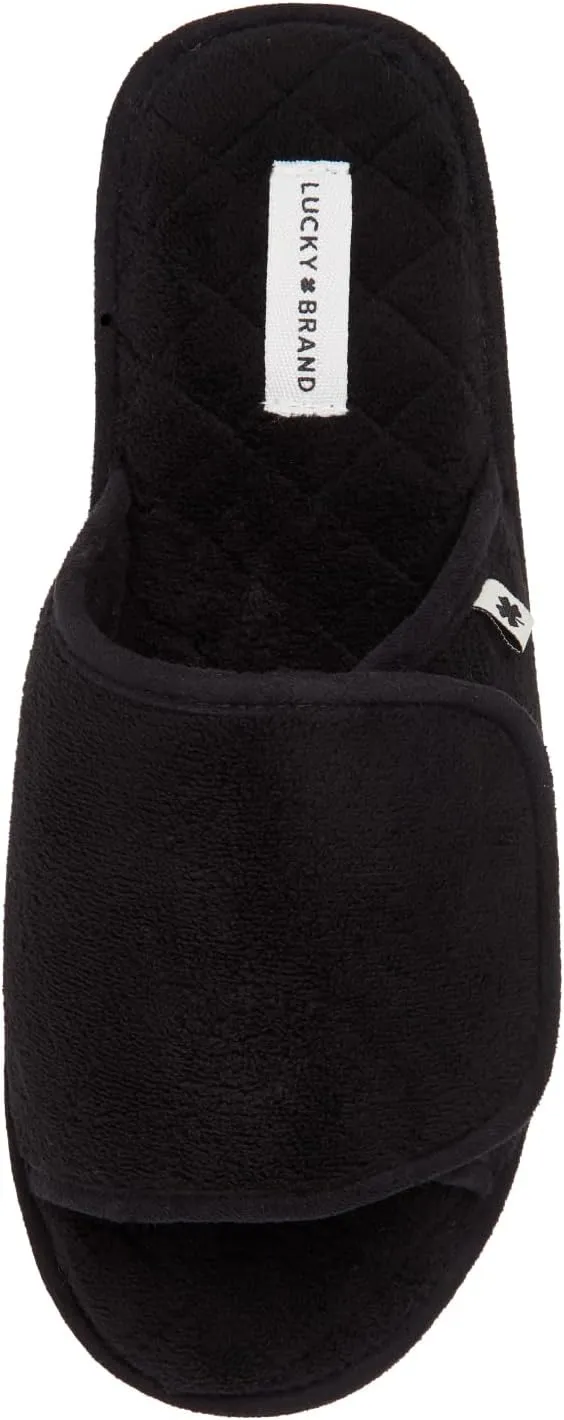 Lucky Brand Mens Microsuede Memory Foam Sherpa Clog Slippers, Warm Fuzzy Bedroom Slipper, Comfortable Indoor Outdoor House Shoes, Grey, Large