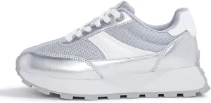 LUCKY STEP Women's Platform Retro Sneakers Classic Trainers Casual Footwear Tennis Running Chunky Lace-up Stylish Walking Shoes