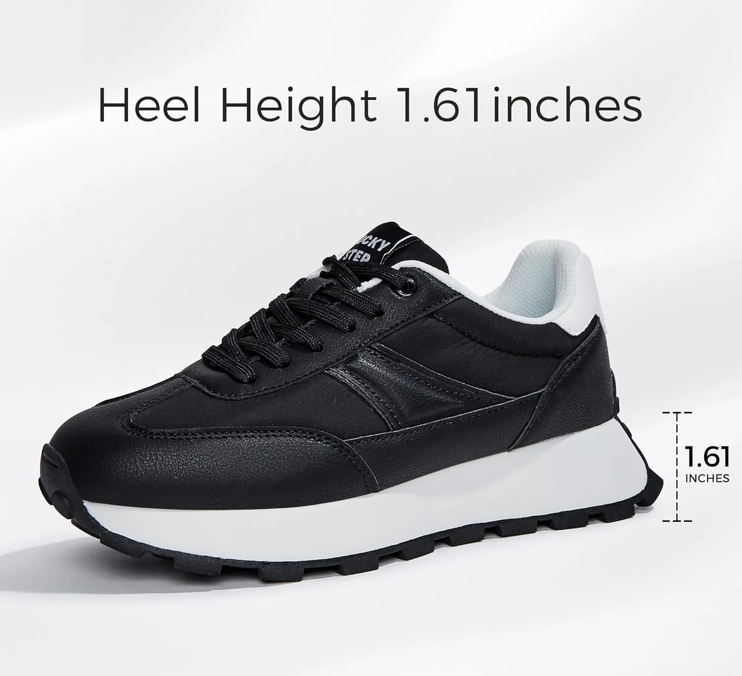 LUCKY STEP Women's Platform Retro Sneakers Classic Trainers Casual Footwear Tennis Running Chunky Lace-up Stylish Walking Shoes