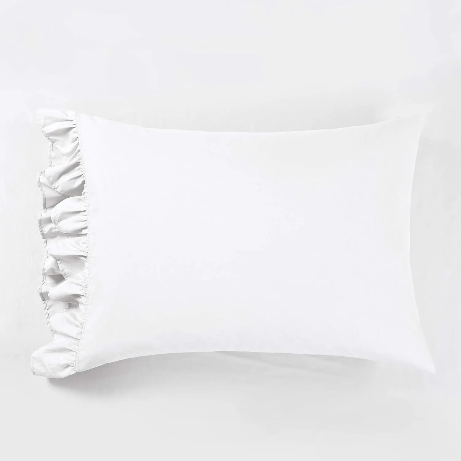 Lush Decor Reyna Ruffle, King, White 6 Count