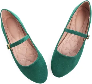 LUXINYU Women's Slip on Flats,Classy Round Toe Solid Classic Mary Jane Ballet Dance Shoes Soft Comfortable PU Flat Shoes