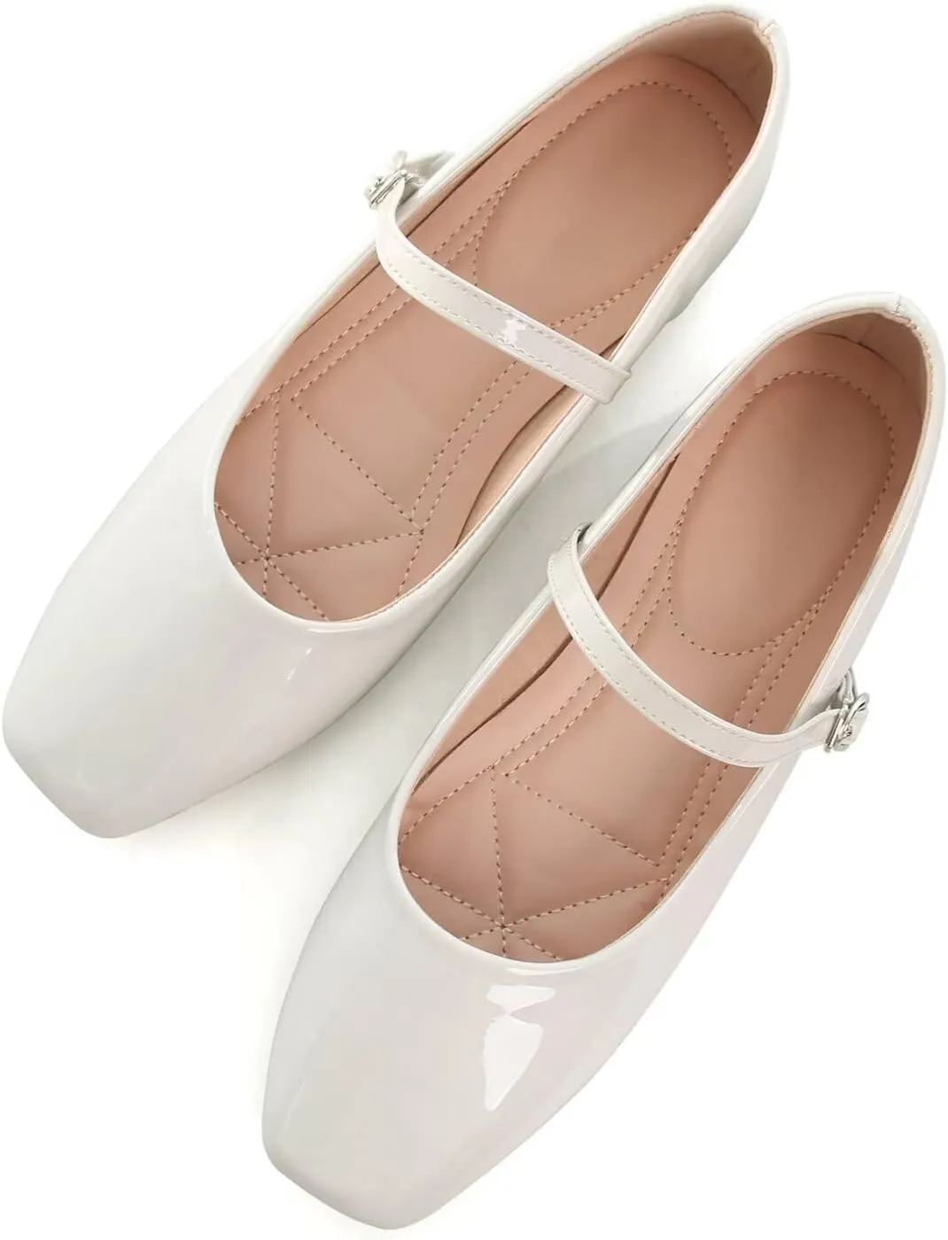 LUXINYU Women's Slip on Flats,Classy Round Toe Solid Classic Mary Jane Ballet Dance Shoes Soft Comfortable PU Flat Shoes