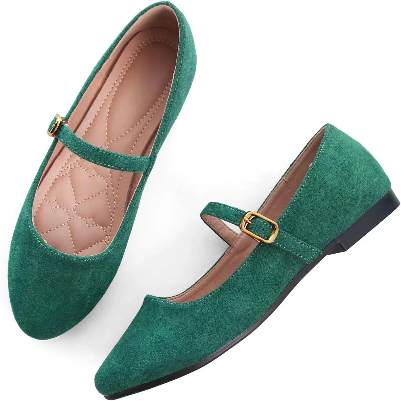 LUXINYU Women's Slip on Flats,Classy Round Toe Solid Classic Mary Jane Ballet Dance Shoes Soft Comfortable PU Flat Shoes
