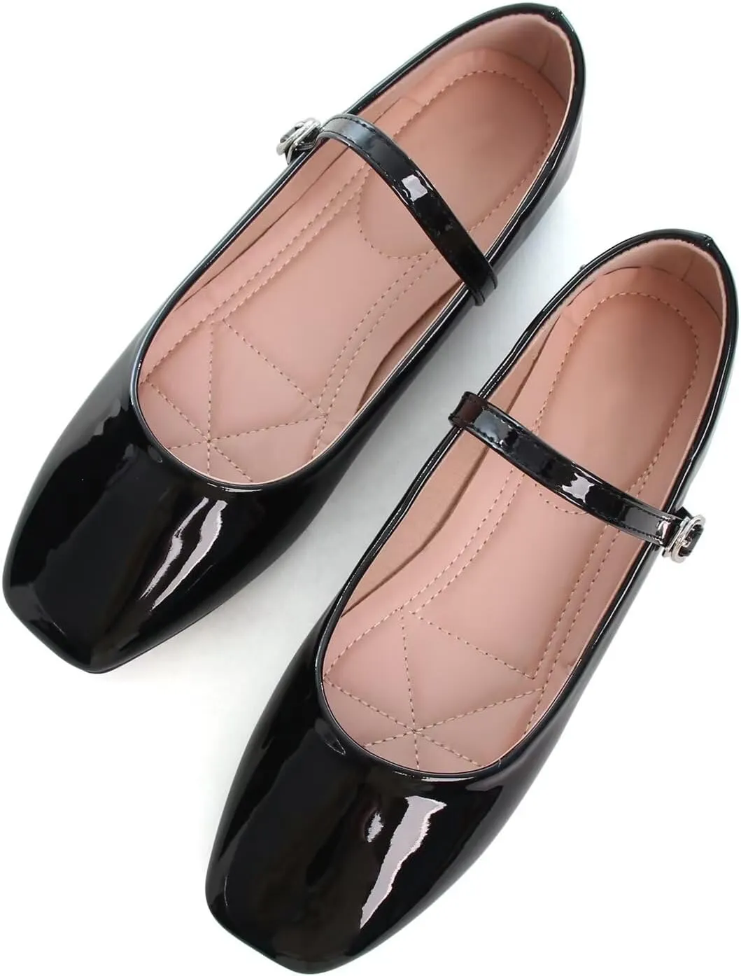 LUXINYU Women's Slip on Flats,Classy Round Toe Solid Classic Mary Jane Ballet Dance Shoes Soft Comfortable PU Flat Shoes