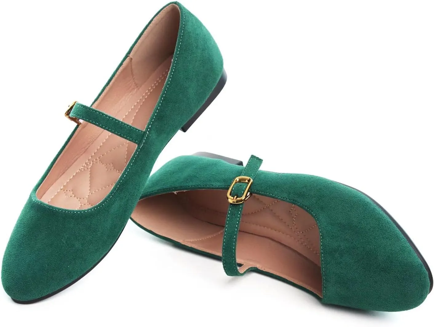 LUXINYU Women's Slip on Flats,Classy Round Toe Solid Classic Mary Jane Ballet Dance Shoes Soft Comfortable PU Flat Shoes