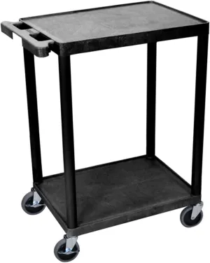 Luxor Multipurpose Utility Cart with 2 Shelf - Black