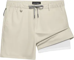 maamgic Mens Casual Shorts with Compression Liner 5/7 Inch Classic Fit Khaki Shorts