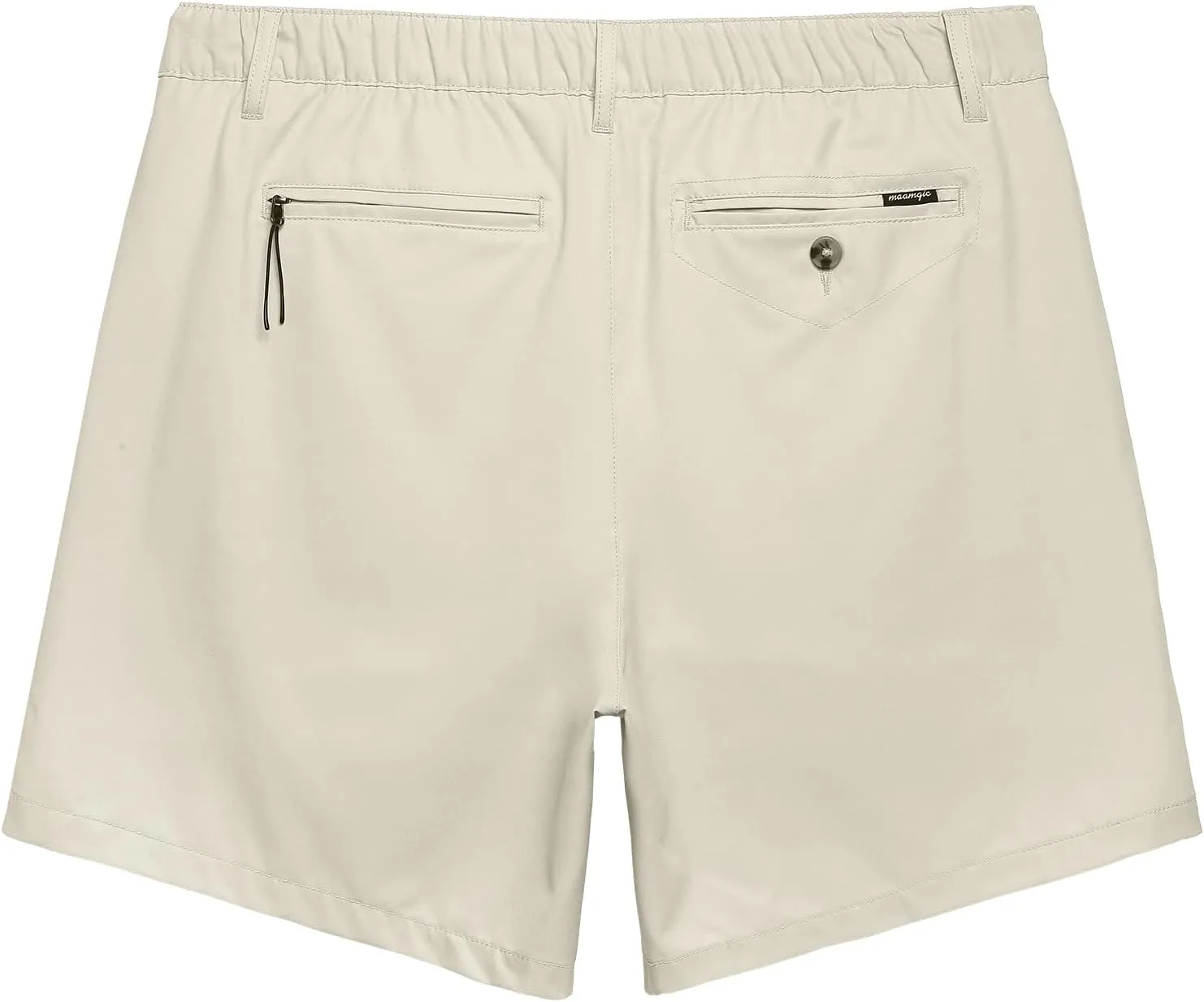 maamgic Mens Casual Shorts with Compression Liner 5/7 Inch Classic Fit Khaki Shorts