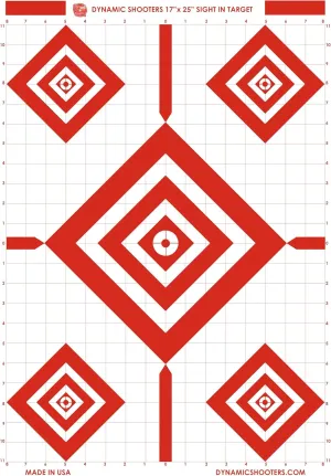 Made in USA Sight in Paper Shooting Range Targets- (17x25 Inch 50 Sheets) for Firearms, Guns, Rifle, Pistol, BB Guns, Airsoft, Pellet Gun, Air Rifle