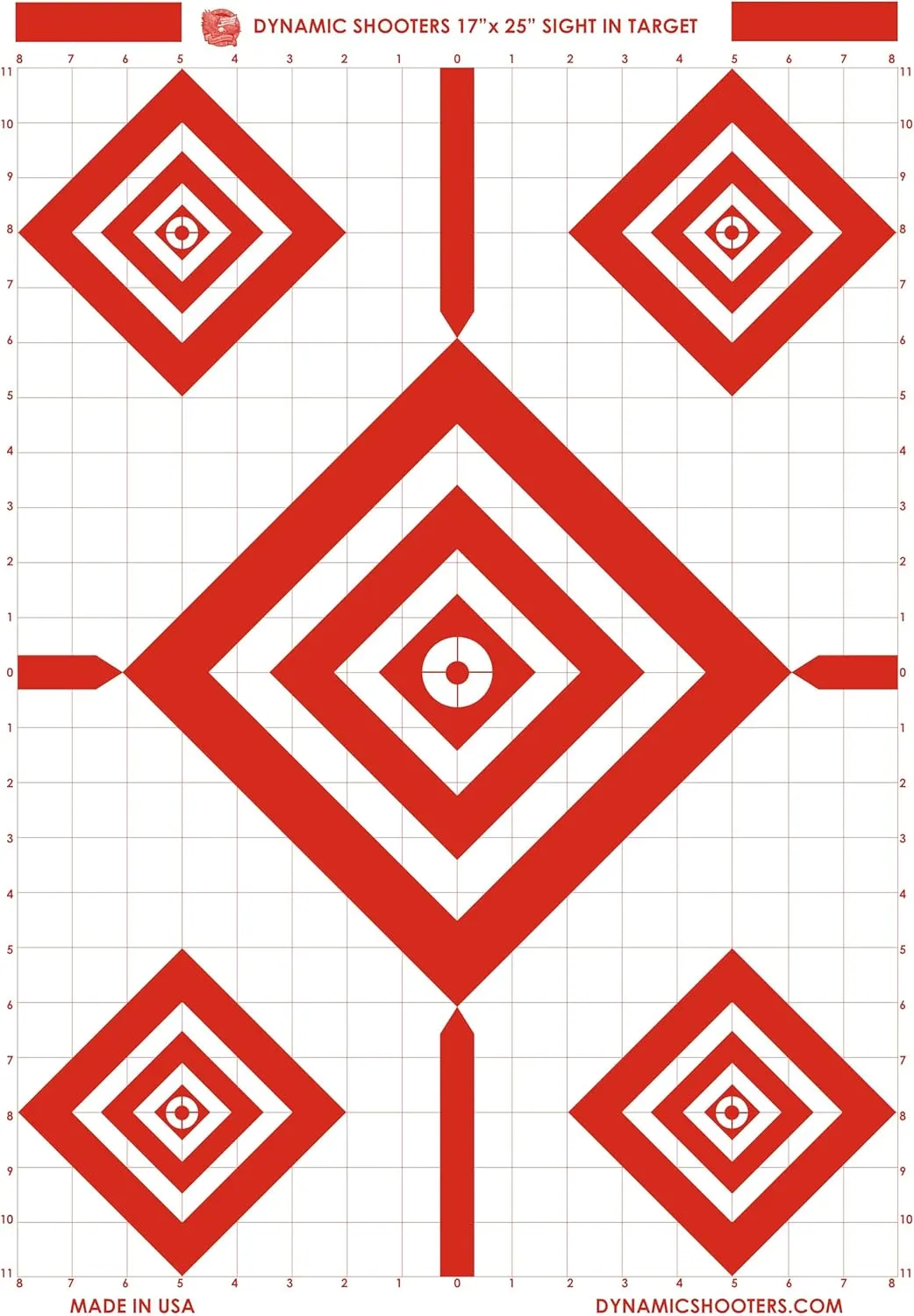Made in USA Sight in Paper Shooting Range Targets- (17x25 Inch 50 Sheets) for Firearms, Guns, Rifle, Pistol, BB Guns, Airsoft, Pellet Gun, Air Rifle