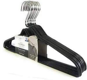 Mainstay Nonslip Heavy Wire Clothes Hangers, (10 Pack of Black)