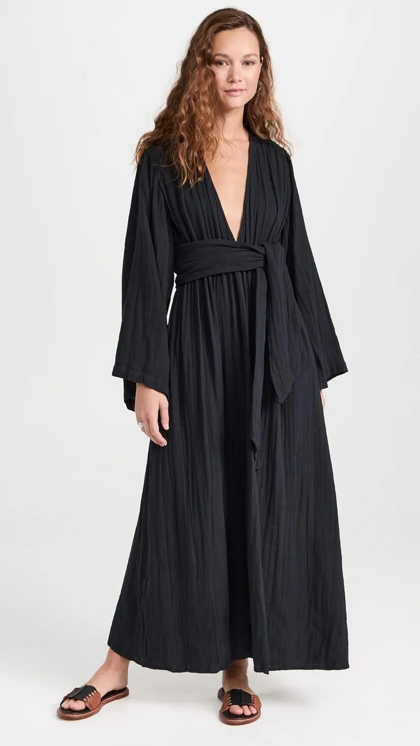 Mara Hoffman Women's Blair Long Sleeve Deep-V Maxi Dress