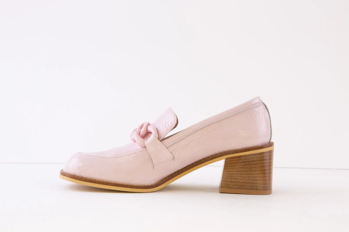 MARCO MOREO - D2061 JKK BLOCK HEEL LOAFER - PINK PATENT