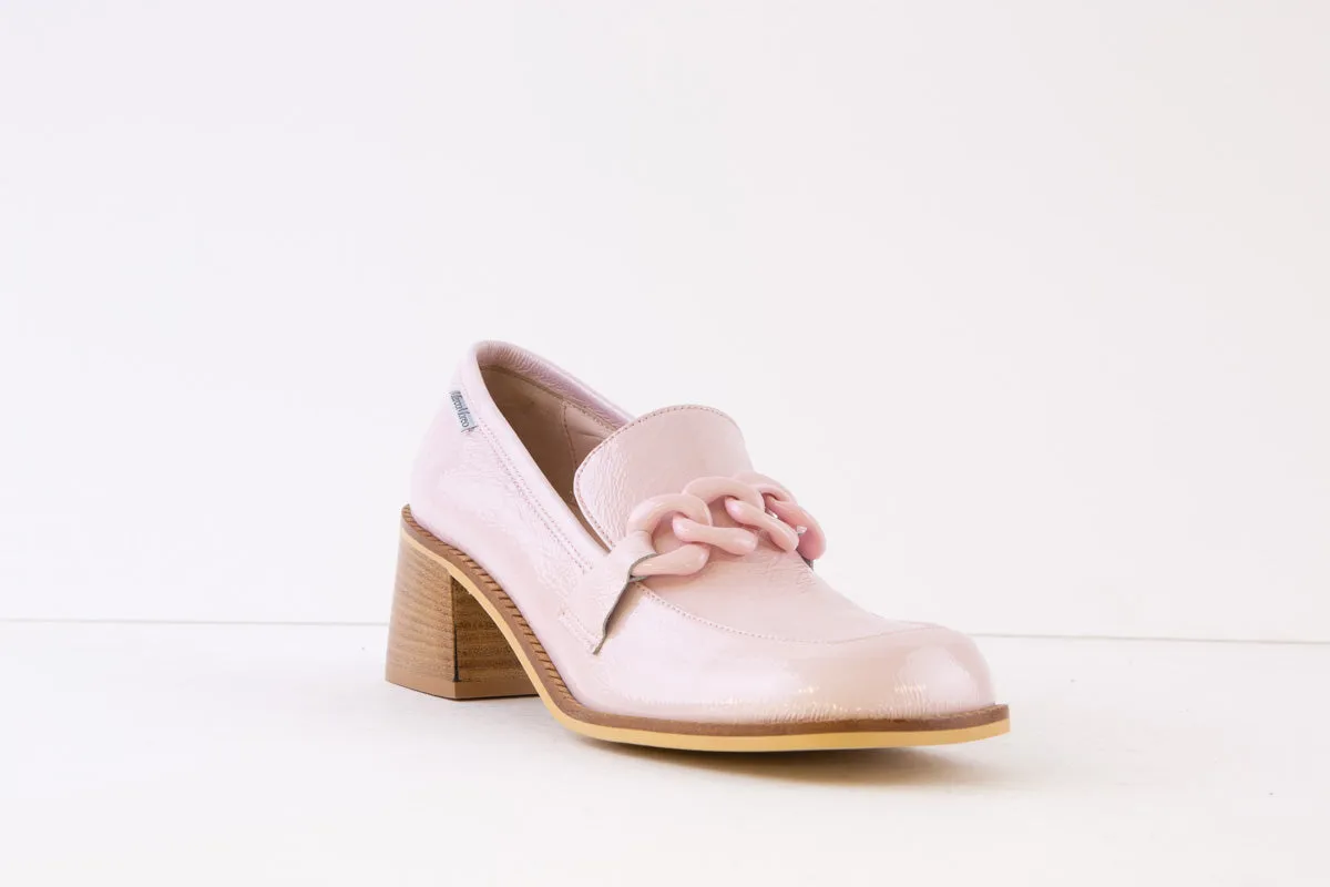 MARCO MOREO - D2061 JKK BLOCK HEEL LOAFER - PINK PATENT