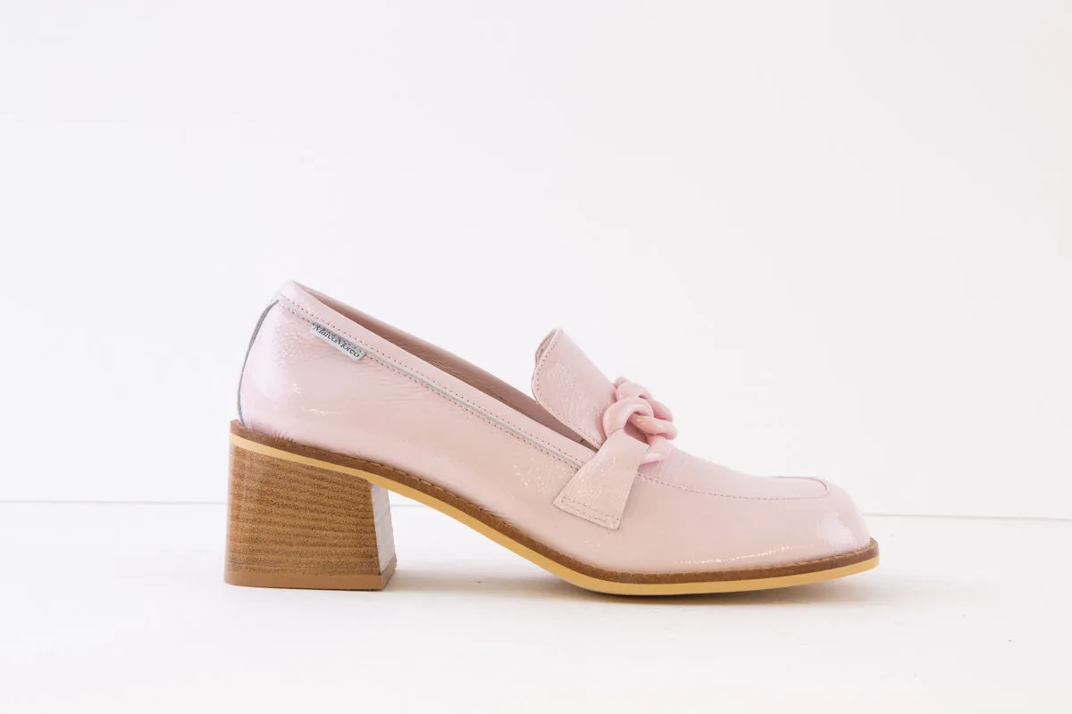 MARCO MOREO - D2061 JKK BLOCK HEEL LOAFER - PINK PATENT