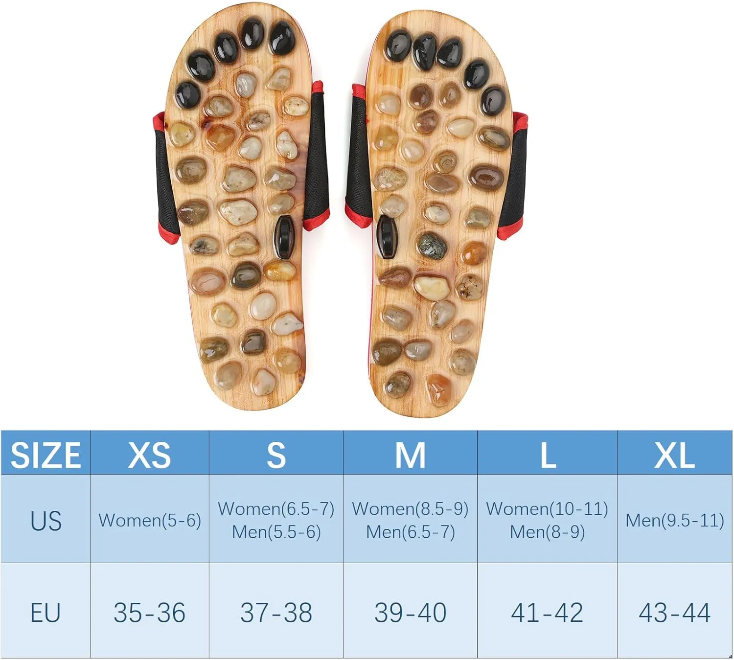 Massage Slippers with Earth Stone, Helps Plantar Fasciitis Lower Back Heel Pain