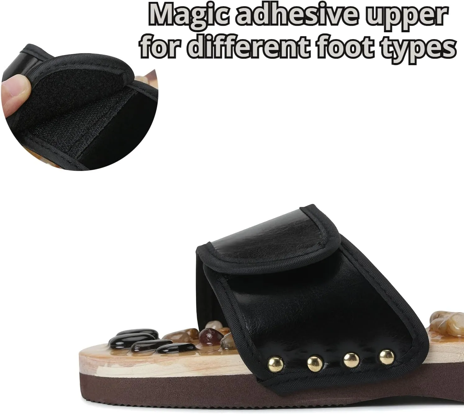 Massage Slippers with Earth Stone, Helps Plantar Fasciitis Lower Back Heel Pain
