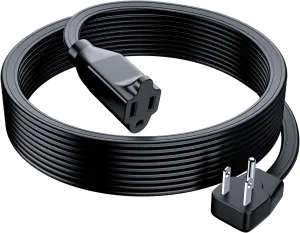 Maximm Extension Cord Heavy Duty (15 Feet) Flat Wire 3-Prong Flat Plug, 14 AWG Power Cord - UL Certified, Black, Ideal for Home and Office Use, Appliances, Electronics, Power Tools