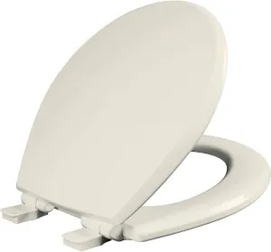 Mayfair Cassel Slow Close Toilet Seat, Easy Clean, Non Slip Premium Wood Seat, Easy Install, Made in USA, Round, Biscuit