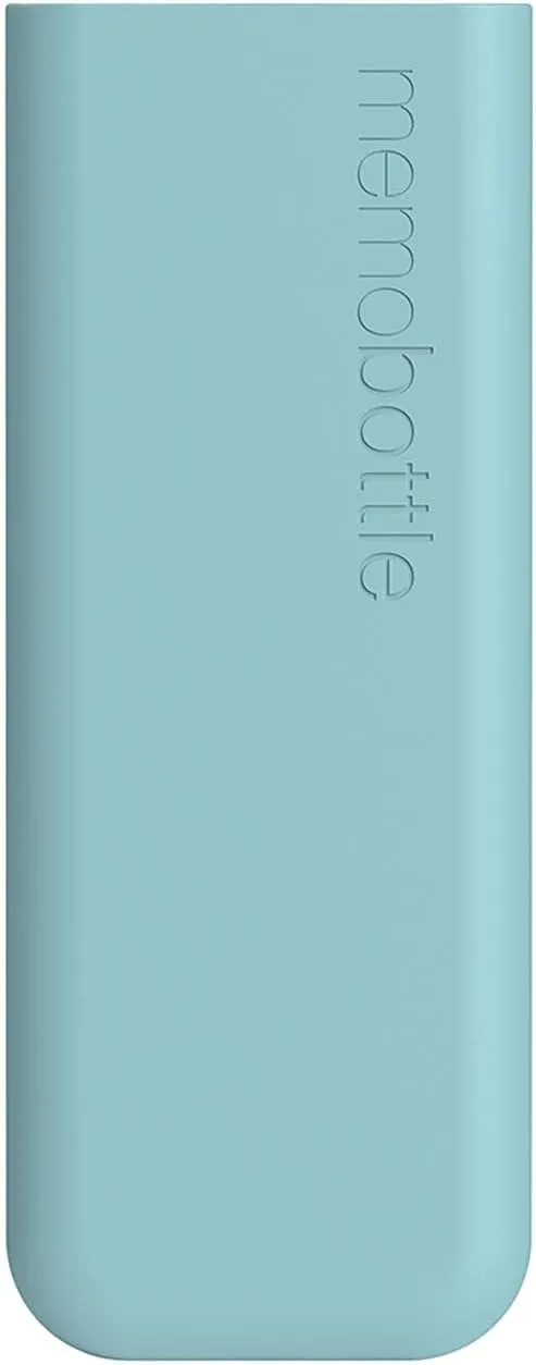 memobottle SLIM (Sea Mist) Bundle - 15oz (450ml) - Bottle, silicone sleeve & lid | Sleek, Slim & Flat Water Bottle for Bags & Laptops | BPA Free Tritan | Modern, Minimalist | Ideal for Daily Use