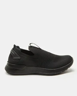 Men Black Knitted Easy Slip-On Sneakers