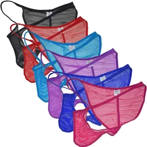 Men Slinky Brazilain Bikini Briefs Underwear Ruched Back Sheer Cheeky Briefs
