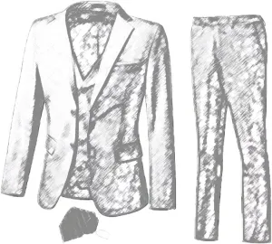 Men Suit 3 Pieces Slim Fit, Groomsmen Business Jacket Vest Pant with Tie 2 Buttons Prom Tuxedo Xs/3630