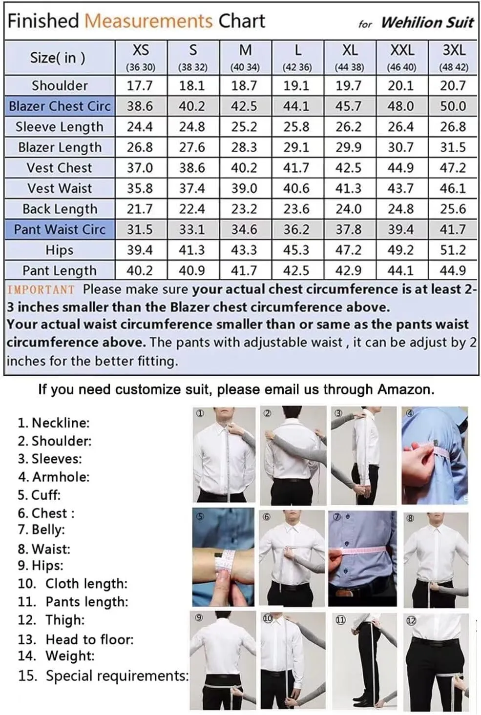 Men Suit 3 Pieces Slim Fit, Groomsmen Business Jacket Vest Pant with Tie 2 Buttons Prom Tuxedo Xs/3630