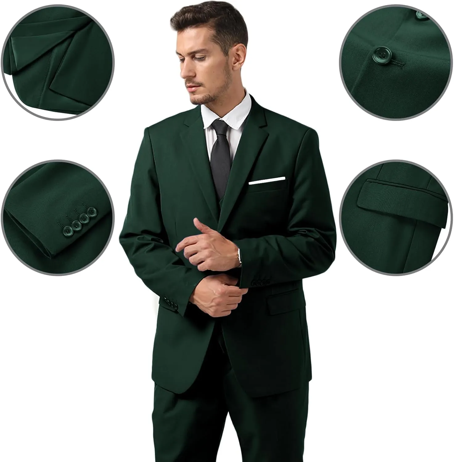 Mens 2 Piece Suit Slim Fit Business Wedding Party Tuxedo Dress Suits for Men Jacket and Pants Set