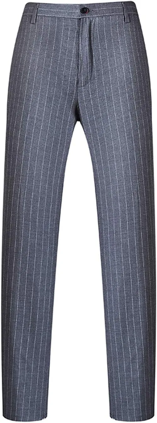 Mens 3 Piece Pinstripe Suit Slim Fit Casual Dress Suits Blazer   Vest   Pants