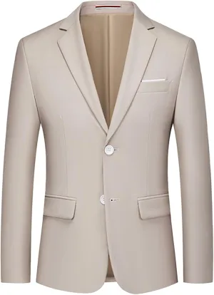 Mens Blazer Jacket Casual 2 Buttons Suit Jacket Single Breasted Sport Coats Modern Wedding Tux Blazer