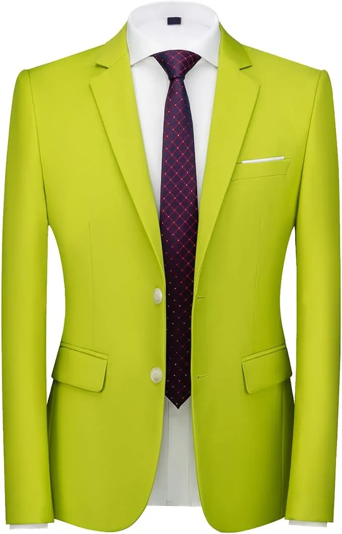 Mens Blazer Jacket Casual 2 Buttons Suit Jacket Single Breasted Sport Coats Modern Wedding Tux Blazer