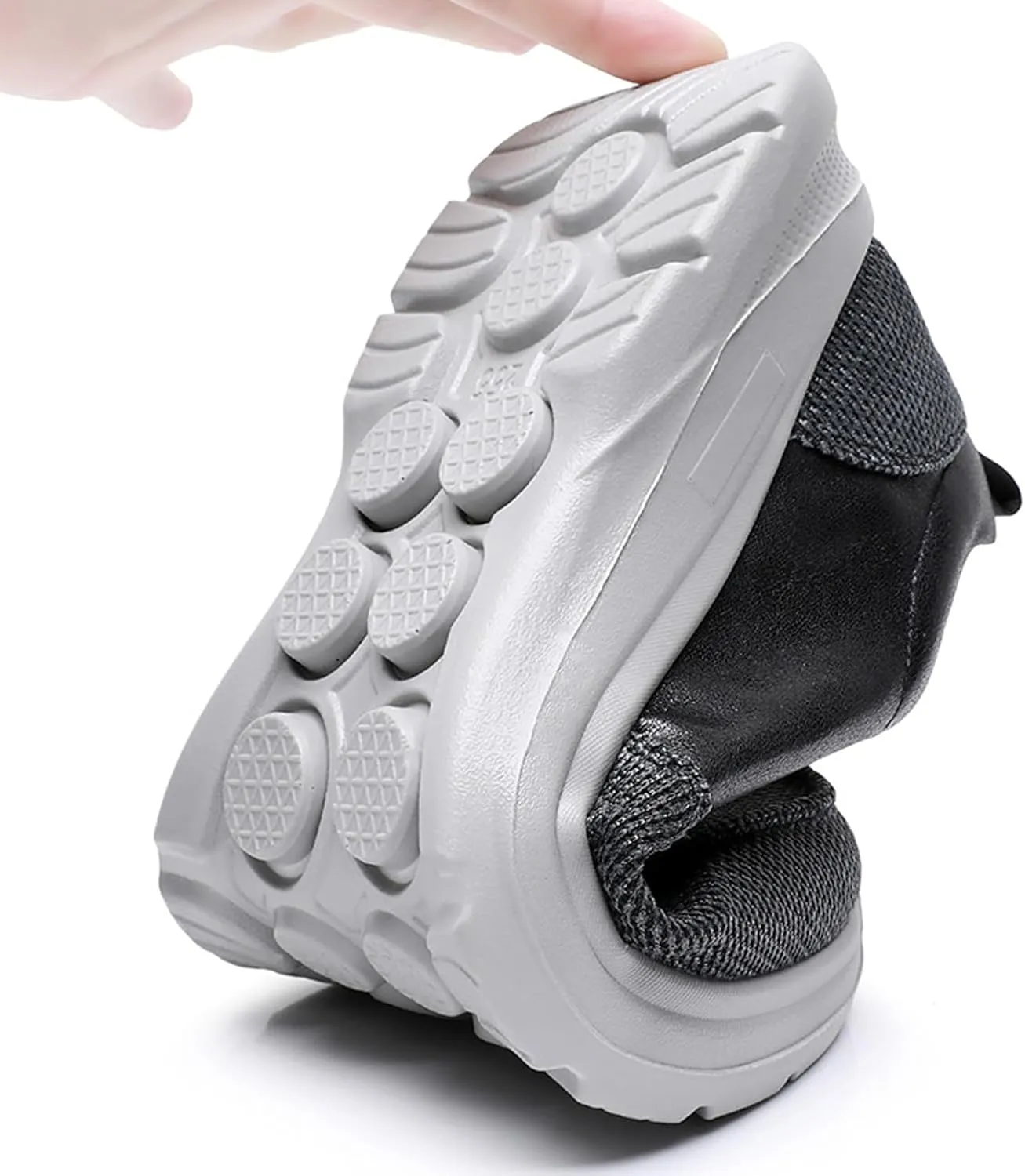Mens Canvas Arch Support Walking Loafers Casual Lightweight Breathable Soft Sole Slip-on Orthopedic Hiking Sneakers Comfort Non-Slip Outdoor Casual Shoes