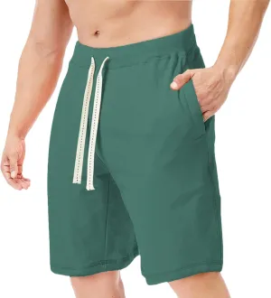 Mens Casual Shorts for Summer Beach Elastic Waist Drawstring Breathable Workout Short Pants Walking Exercise Trunks