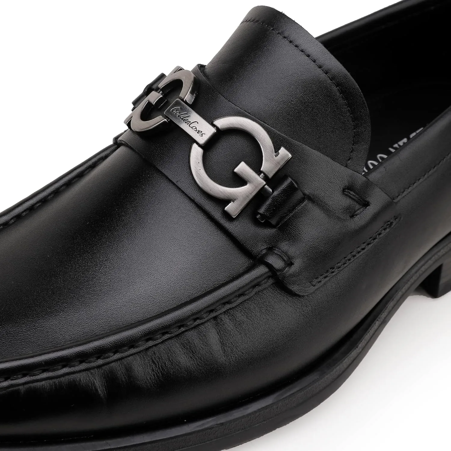 Men's Classic Leather Dress Loafers, Fashion Formal Handmade Buckle Bussiness Dress Shoes Party Slip-on Penny Loafer for Mens