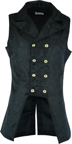 Men's Double Breasted Governor Vest Waistcoat VTG Brocade Gothic Steampunk Victorian Suit Vest