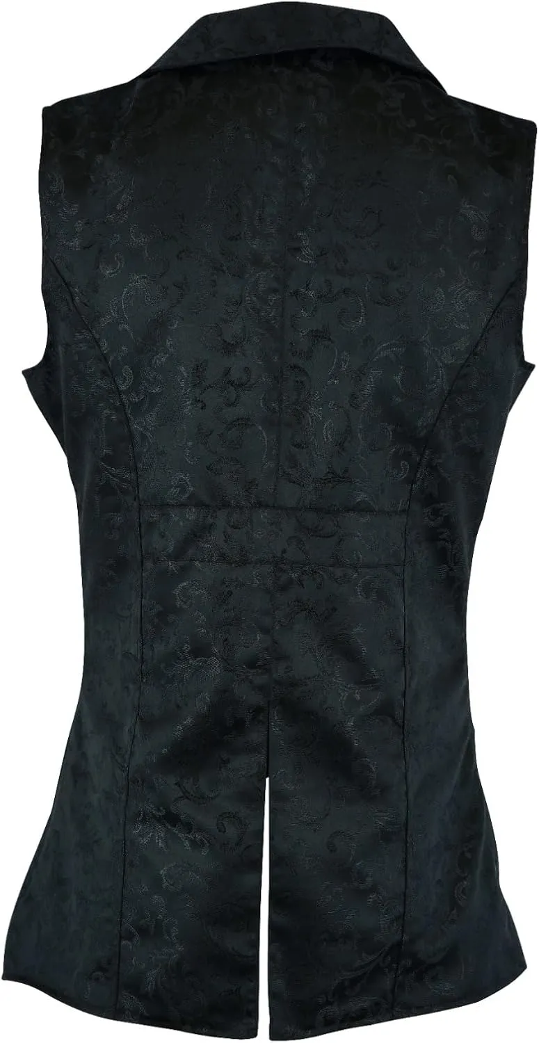 Men's Double Breasted Governor Vest Waistcoat VTG Brocade Gothic Steampunk Victorian Suit Vest